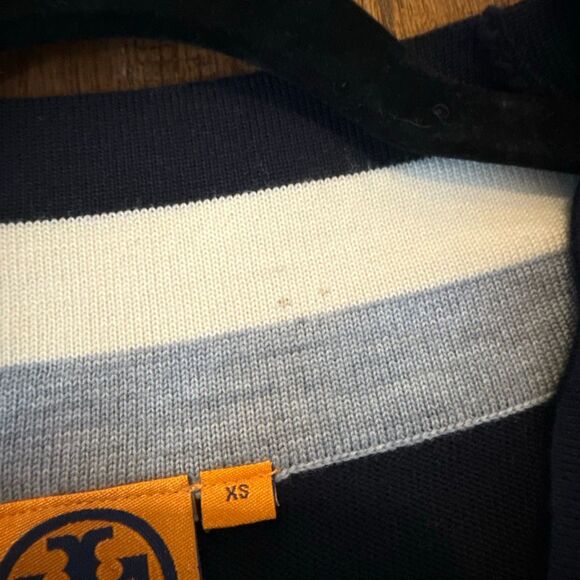 Tory Borch Cicada Merino Wool trim neck tunic sweater xsmall - Picture 9 of 12